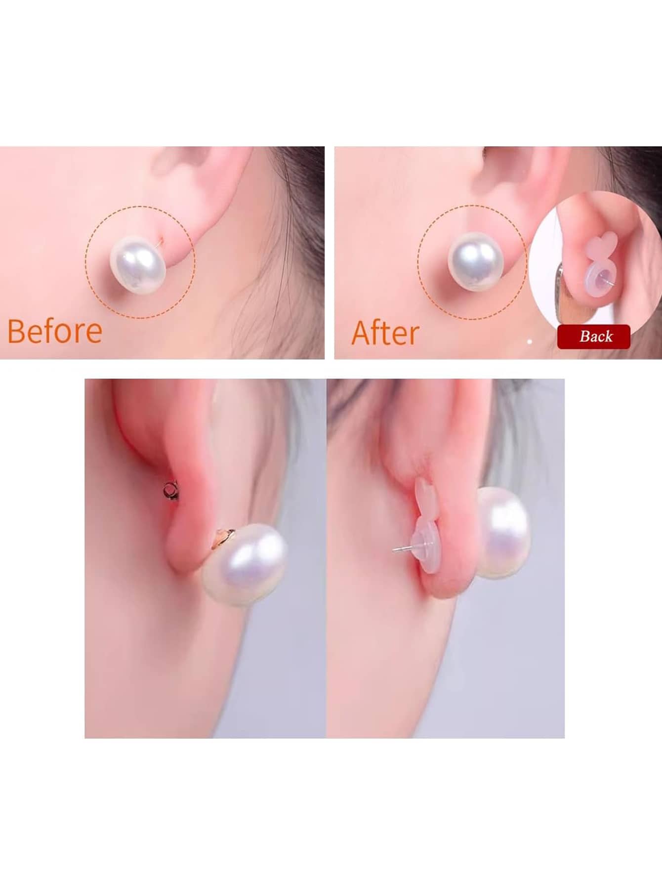 4/8/10/12/14pcs Rubber Earring Backs Silicone Anti-Drop Anti-Slip Earring Backs Suitable For Dangle Earrings Large Earrings And Ear Lobe Replacement