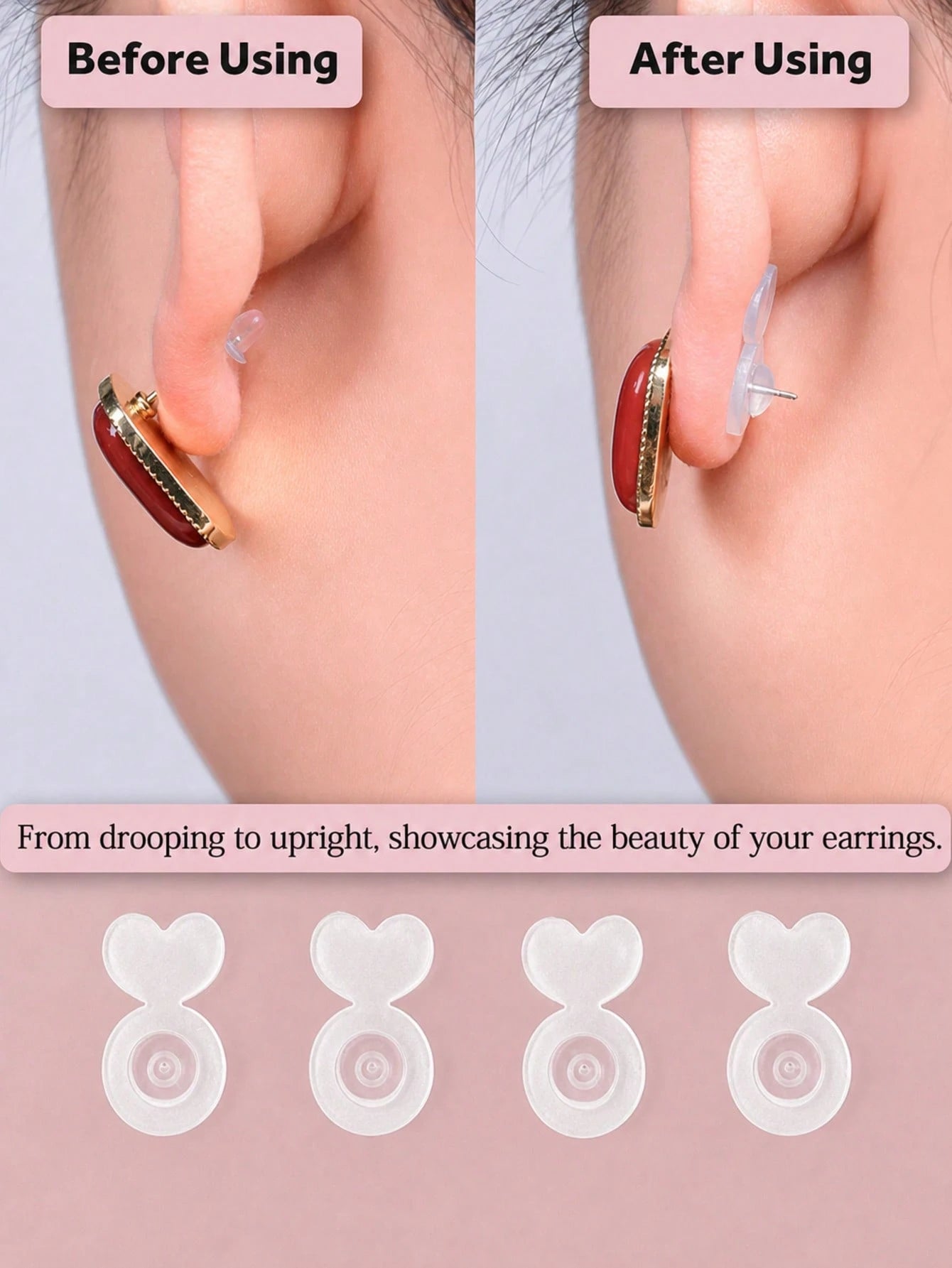 4/8/10/12/14pcs Silicone Ear Pads Set, Anti-Slip Anti-Drop Ear Plugs, Earring Backs, Suitable For Dangle Earrings, Large Earrings, Earring And Ear Lobe Replacement