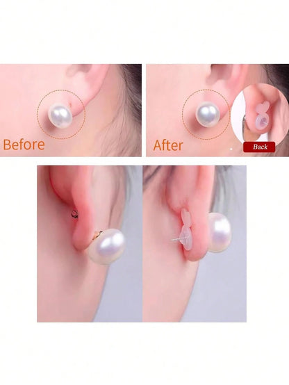 4/8/10/12/14pcs Silicone Ear Pads Set, Anti-Slip Anti-Drop Ear Plugs, Earring Backs, Suitable For Dangle Earrings, Large Earrings, Earring And Ear Lobe Replacement