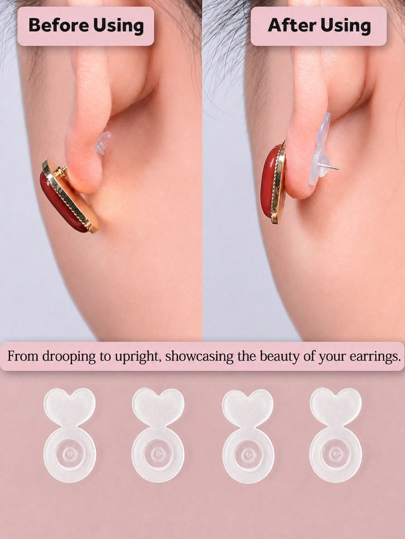 4/8/10/12/14pcs Silicone Ear Pads Set, Anti-Slip Anti-Drop Ear Plugs, Earring Backs, Suitable For Dangle Earrings, Large Earrings, Earring And Ear Lobe Replacement