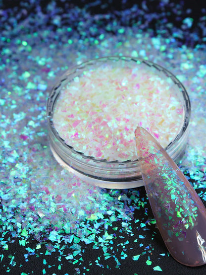 4 Bottles Aurora Asymmetrical Sequins Nail Art Accessories Iridescent Glitter Flakes Manicure DIY Decorations For Women's Nail Salons Nails Nail Charms