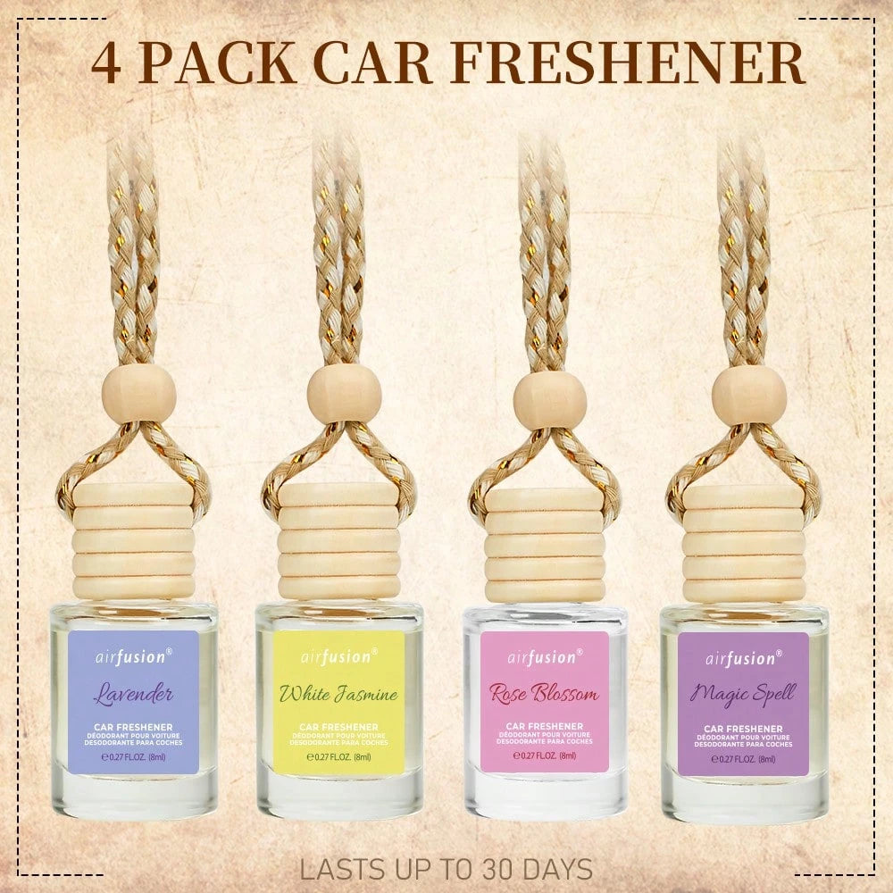 4 Pack Hanging Car Air Freshener & Diffuser| 120-Day Long-Lasting Fragrance| 17 Fragrances All Ages