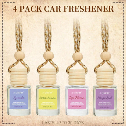 4 Pack Hanging Car Air Freshener & Diffuser| 120-Day Long-Lasting Fragrance| 17 Fragrances All Ages