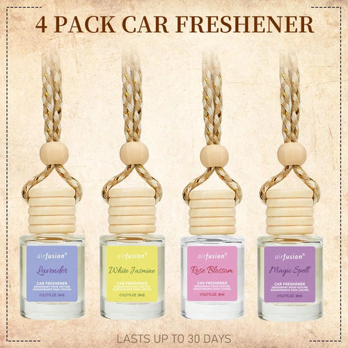 4 Pack Hanging Car Air Freshener & Diffuser| 120-Day Long-Lasting Fragrance| 17 Fragrances All Ages