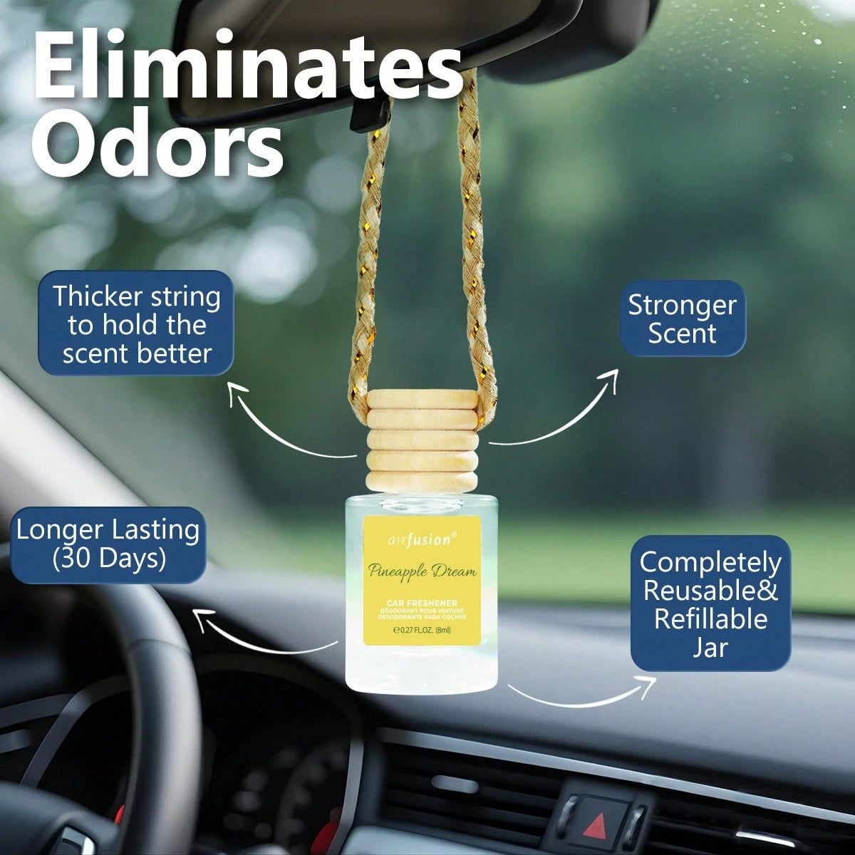 4 Pack Hanging Car Air Freshener & Diffuser| 120-Day Long-Lasting Fragrance| 17 Fragrances All Ages