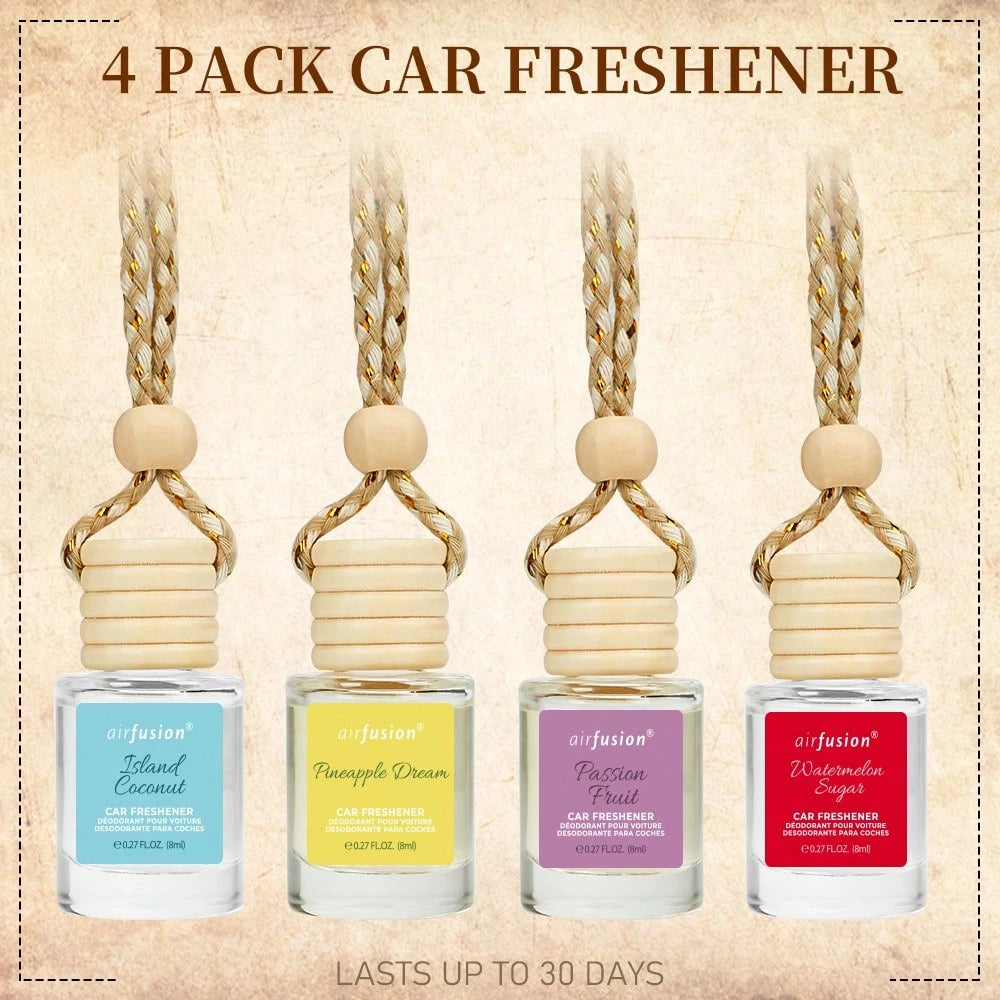 4 Pack Hanging Car Air Freshener & Diffuser| 120-Day Long-Lasting Fragrance| 17 Fragrances All Ages