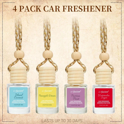 4 Pack Hanging Car Air Freshener & Diffuser| 120-Day Long-Lasting Fragrance| 17 Fragrances All Ages