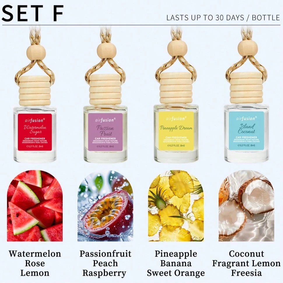 4 Pack Hanging Car Air Freshener & Diffuser| 120-Day Long-Lasting Fragrance| 17 Fragrances All Ages