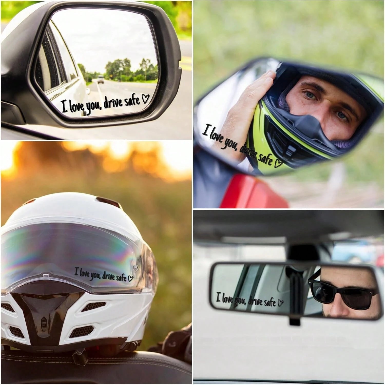 4 Pack I Love You Vinyl Decals For Rearview Mirror – Cute Car Stickers For Windshield Window, Romantic Surprise Gift For Her Him, Daily Love Reminder
