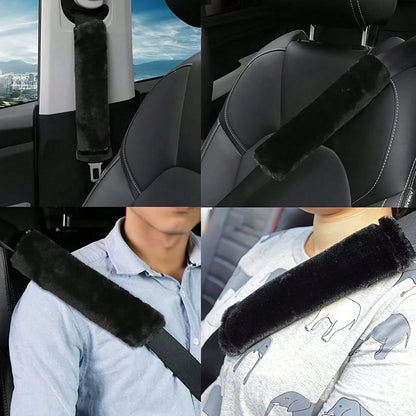 4-Piece Car Seat Belt Plush Pad Shoulder Cover, Seat Belt Protective Pad, Adjustable Soft Plush Shoulder Strap To Protect The Neck And Shoulders.