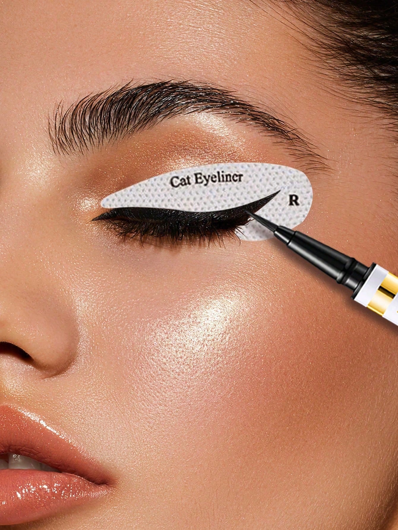4 Sheets 32pcs Eye Makeup Stencils Eyeliner Eyebrow Stickers 4 Different Patterns Western Eyeliner Eyebrow Shaping Stencils Makeup Stickers Eyeliner Makeup Tool Cat Eye Eyeliner Auxiliary Stickers Eye
