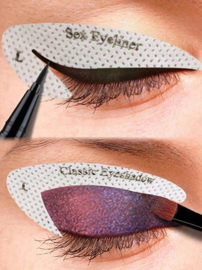 4 Sheets 32pcs Eye Makeup Stencils Eyeliner Eyebrow Stickers 4 Different Patterns Western Eyeliner Eyebrow Shaping Stencils Makeup Stickers Eyeliner Makeup Tool Cat Eye Eyeliner Auxiliary Stickers Eye