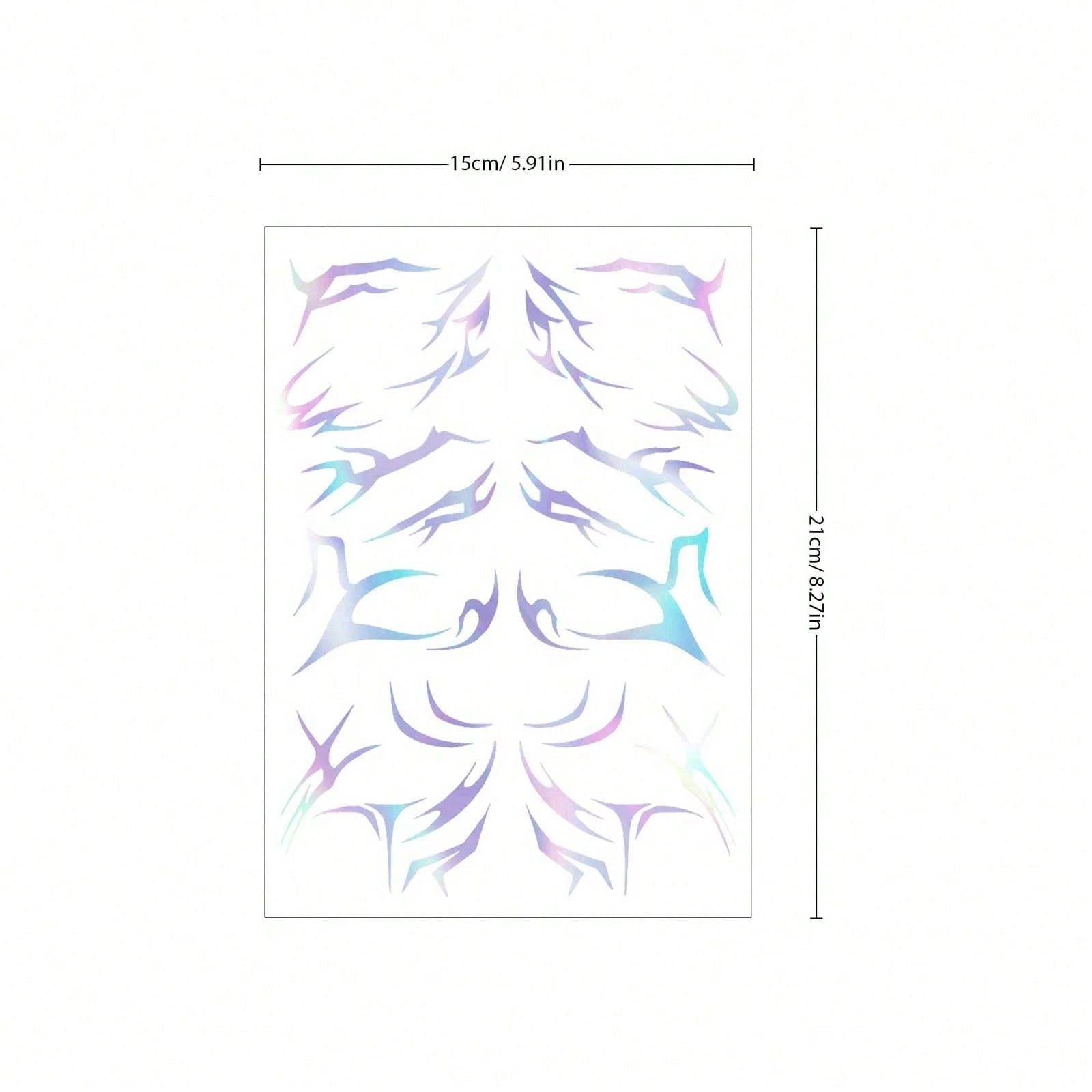 4 Sheets Holographic Iridescent Face Tattoo Stickers, Laser Silver Glitter Abstract Line Temporary Face Body Transfers, Waterproof Sparkly Facial Decor Stickers For Rave Concert Festival Party Women
