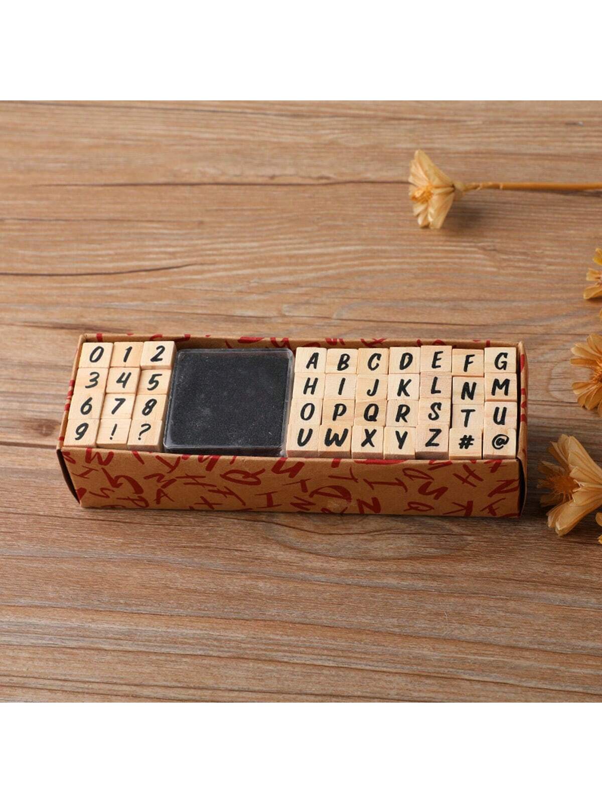 40 Chart Stamps Handwritten Font Wooden Rubber Stamps, Alphabet/Number Stamps, Stamp Seal Set For DIY Craft Scrapbooking Card Making Back To School,Back To School,School Supplies