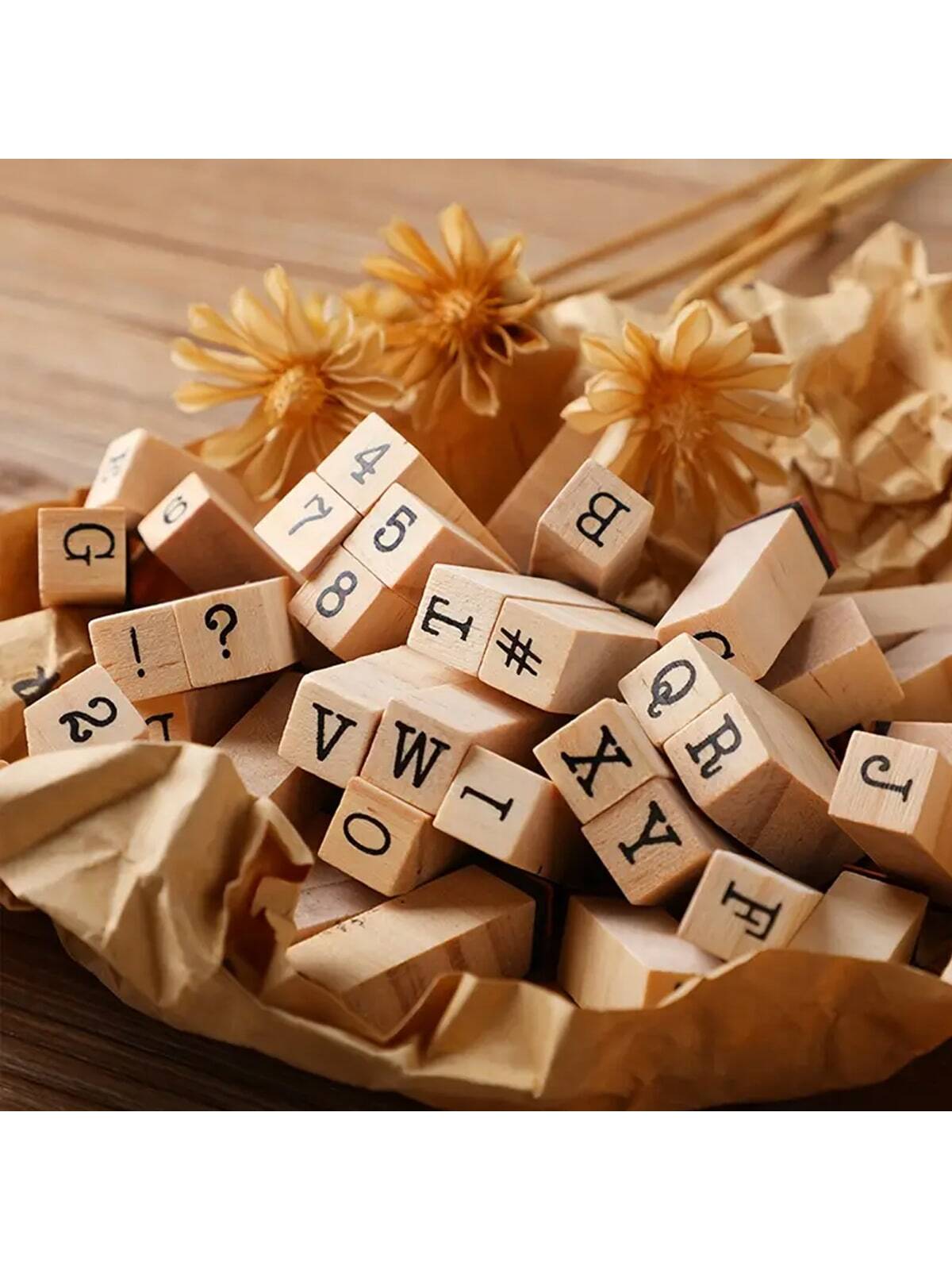 40 Chart Stamps Handwritten Font Wooden Rubber Stamps, Alphabet/Number Stamps, Stamp Seal Set For DIY Craft Scrapbooking Card Making Back To School,Back To School,School Supplies