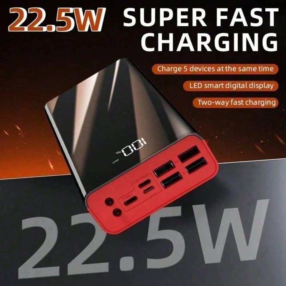 40000mAh Large Capacity Mobile Power Bank With Lighting/LED Power Display/Multiple Type-C/Micro/USB Ports, Can Quickly Charge Mobile Phones/Electronic Products And Other Devices, Portable Emergency Po