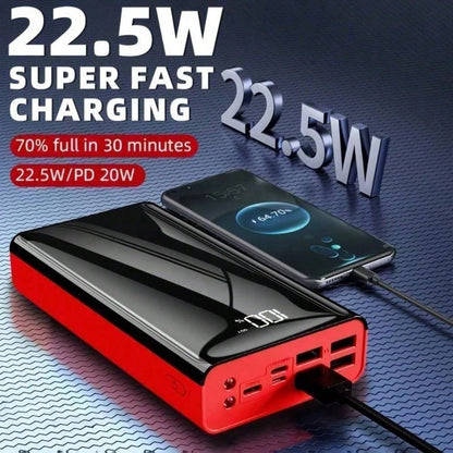 40000mAh Large Capacity Mobile Power Bank With Lighting/LED Power Display/Multiple Type-C/Micro/USB Ports, Can Quickly Charge Mobile Phones/Electronic Products And Other Devices, Portable Emergency Po