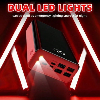 40000mAh Large Capacity Mobile Power Bank With Lighting/LED Power Display/Multiple Type-C/Micro/USB Ports, Can Quickly Charge Mobile Phones/Electronic Products And Other Devices, Portable Emergency Po