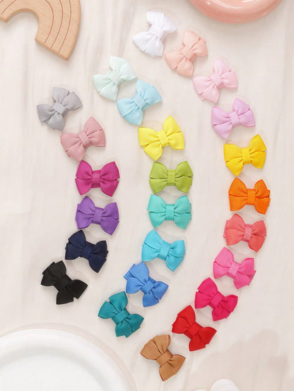 40Pcs Baby Hair Clips Mini Snap Clips Pastel Colors Hair Bows, Non-Slip Clips, Fit For Newborn Baby Fine Hair,Holiday Party Baby Hair Accessories