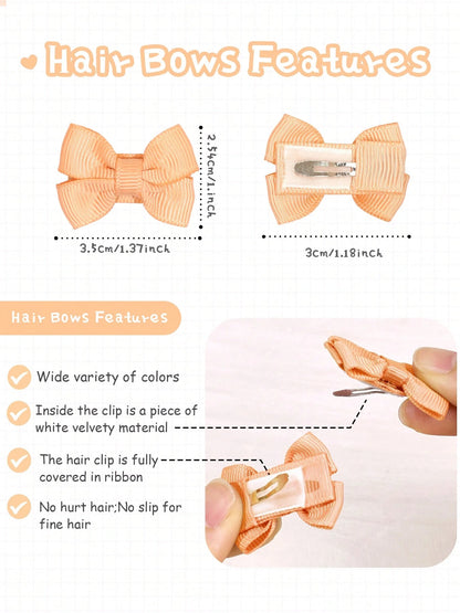 40Pcs Baby Hair Clips Mini Snap Clips Pastel Colors Hair Bows, Non-Slip Clips, Fit For Newborn Baby Fine Hair,Holiday Party Baby Hair Accessories