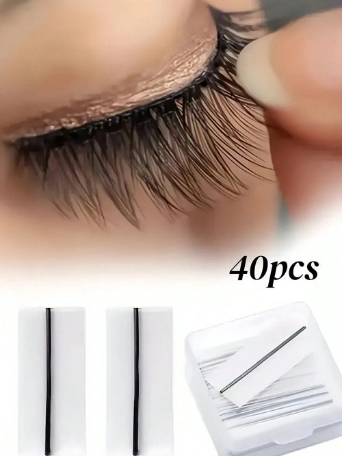 40pcs Self-Adhesive False Eyelashes, No Glue Needed, DIY Black Lashes, Waterproof, Reusable, Long-Lasting Adhesive, Eyelash Extension Tools, Self-Stick Lash Strips, Eyelash Glue Alternative, Glue-Free