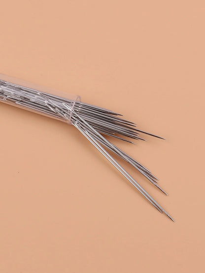 40pcs/set Stainless Steel Needle & 1pc Sewing Thimble Ring & 1pc Thread Stripper, Classic Sewing Needle & Protect Finger & Needle Threader For Home