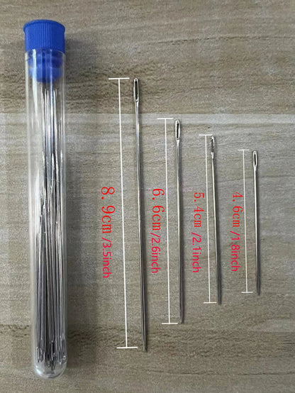 40pcs/set Stainless Steel Needle & 1pc Sewing Thimble Ring & 1pc Thread Stripper, Classic Sewing Needle & Protect Finger & Needle Threader For Home