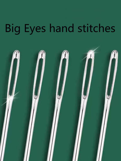 40pcs/set Stainless Steel Needle & 1pc Sewing Thimble Ring & 1pc Thread Stripper, Classic Sewing Needle & Protect Finger & Needle Threader For Home
