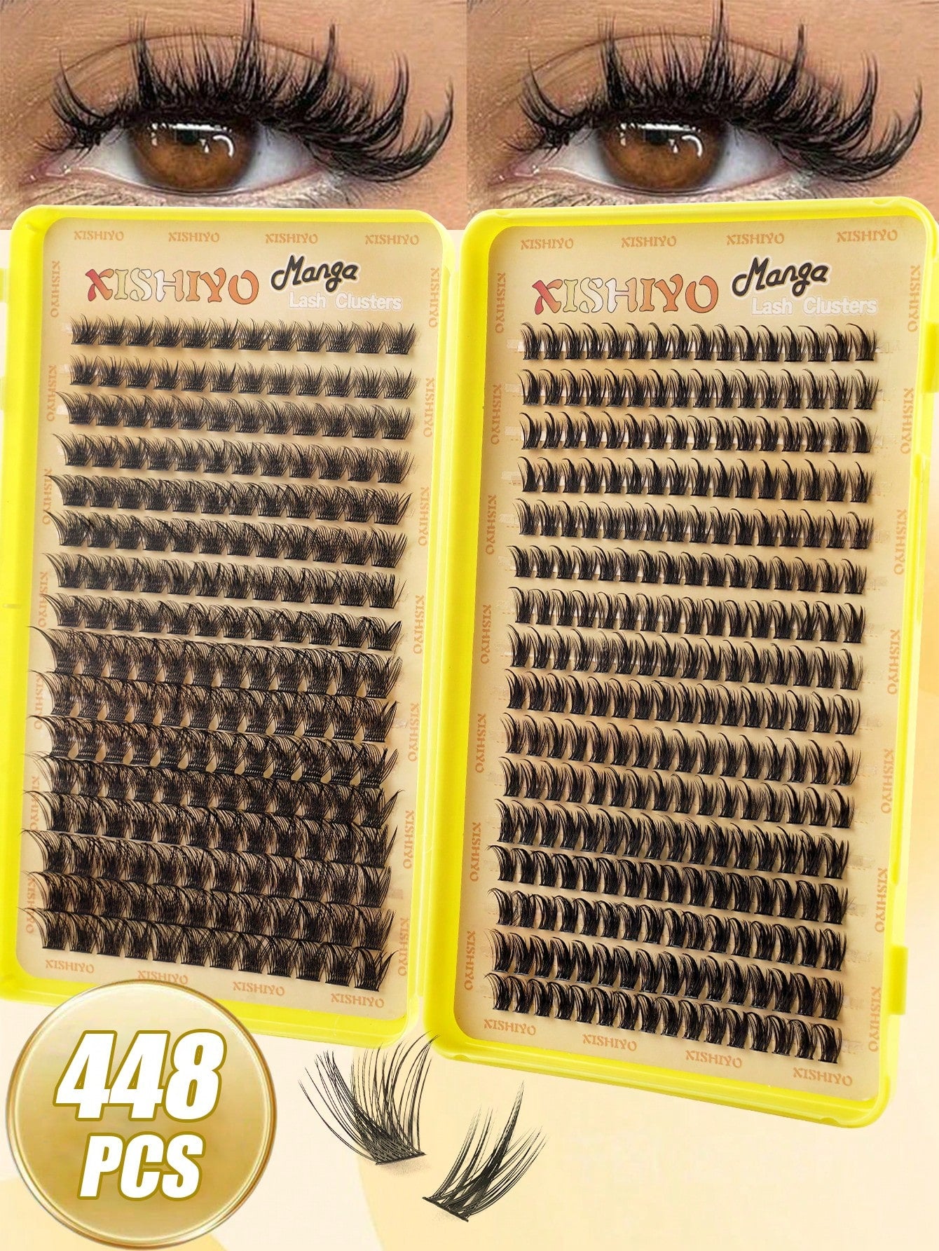 448pcs Eyelash Extension Kit, Includes Eyelash Curler, Eyelash Glue And Tweezers, Suitable For DIY Home Use