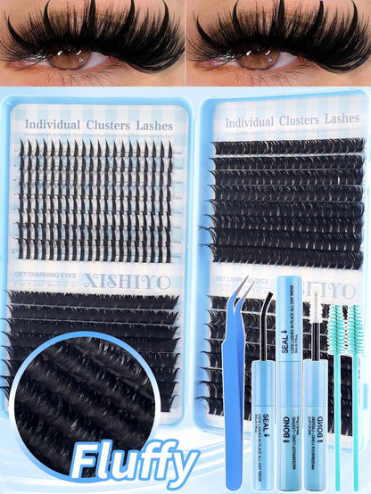 448pcs Eyelash Extension Kit, Includes Eyelash Curler, Eyelash Glue And Tweezers, Suitable For DIY Home Use