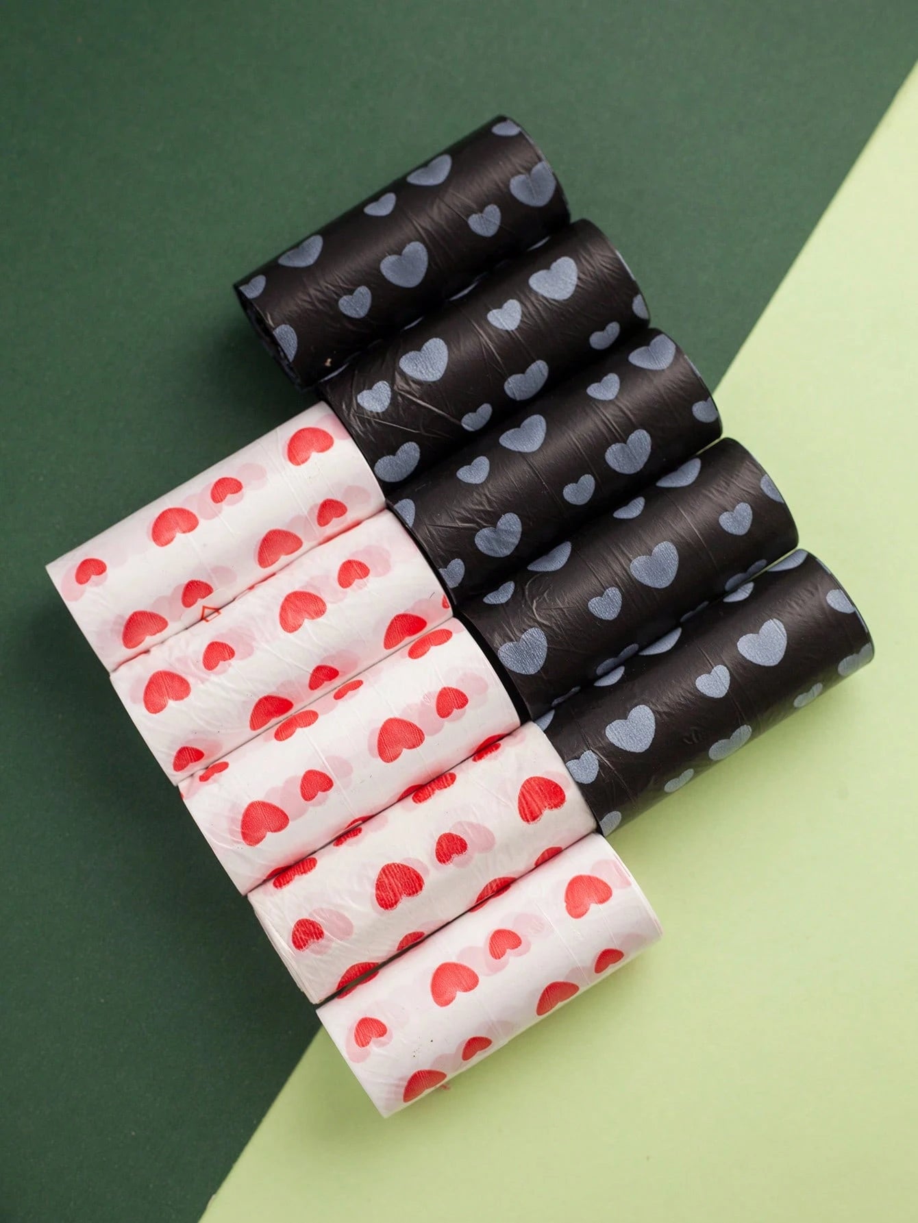 45/75/150/300/750pcs Rolled Heart-Shaped Pet Waste Bags, Cat/Dog Poop Bags, Cat Litter Bags, Outdoor Cleaning Poop Bags, Valentine's Day Gift For Pets