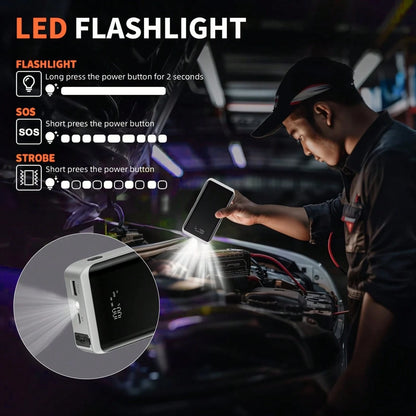4500A Peak Car Battery Booster, Fast Emergency Start For Flat Battery Gas Cars, USB Charger & LED Flashlight, Portable Roadside Rescue Kit, Perfect Gift For Men Husband Dad Son, Winter-Ready Travel Ge