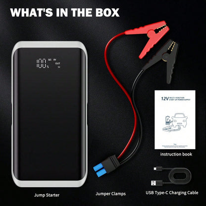4500A Peak Car Battery Booster, Fast Emergency Start For Flat Battery Gas Cars, USB Charger & LED Flashlight, Portable Roadside Rescue Kit, Perfect Gift For Men Husband Dad Son, Winter-Ready Travel Ge