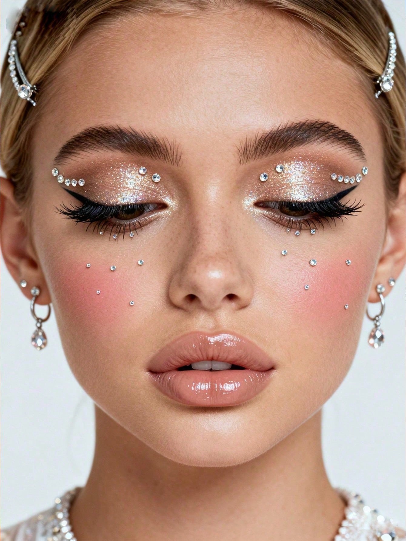 450pcs Silver-White Small Rhinestones, 2mm, Shiny Luster, Suitable For Face/Eye Decoration, Suitable For Carnival, Y2K Holiday Party, Daily Decoration, DIY Face Decoration, Music Festival Party, Can B