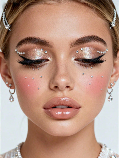 450pcs Silver-White Small Rhinestones, 2mm, Shiny Luster, Suitable For Face/Eye Decoration, Suitable For Carnival, Y2K Holiday Party, Daily Decoration, DIY Face Decoration, Music Festival Party, Can B