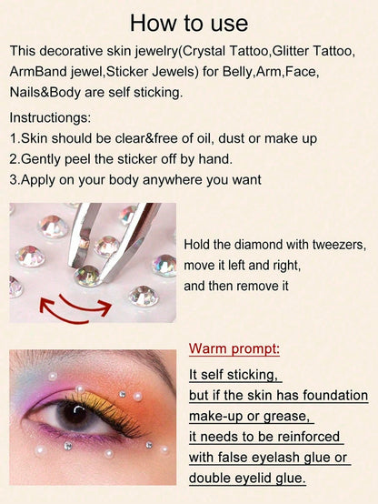 450pcs Silver-White Small Rhinestones, 2mm, Shiny Luster, Suitable For Face/Eye Decoration, Suitable For Carnival, Y2K Holiday Party, Daily Decoration, DIY Face Decoration, Music Festival Party, Can B