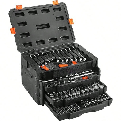 46 PCS Socket Wrench Set, Ratchet Wrench Set And Extension Rod Pan Head Slide Rod Extension Socket For Car Repair And Home Use.