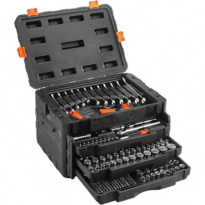 46 PCS Socket Wrench Set, Ratchet Wrench Set And Extension Rod Pan Head Slide Rod Extension Socket For Car Repair And Home Use.