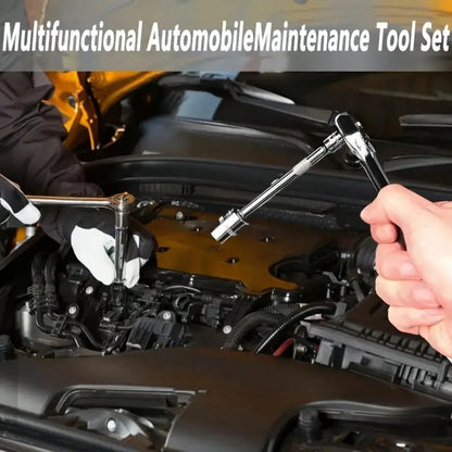46 PCS Socket Wrench Set, Ratchet Wrench Set And Extension Rod Pan Head Slide Rod Extension Socket For Car Repair And Home Use.