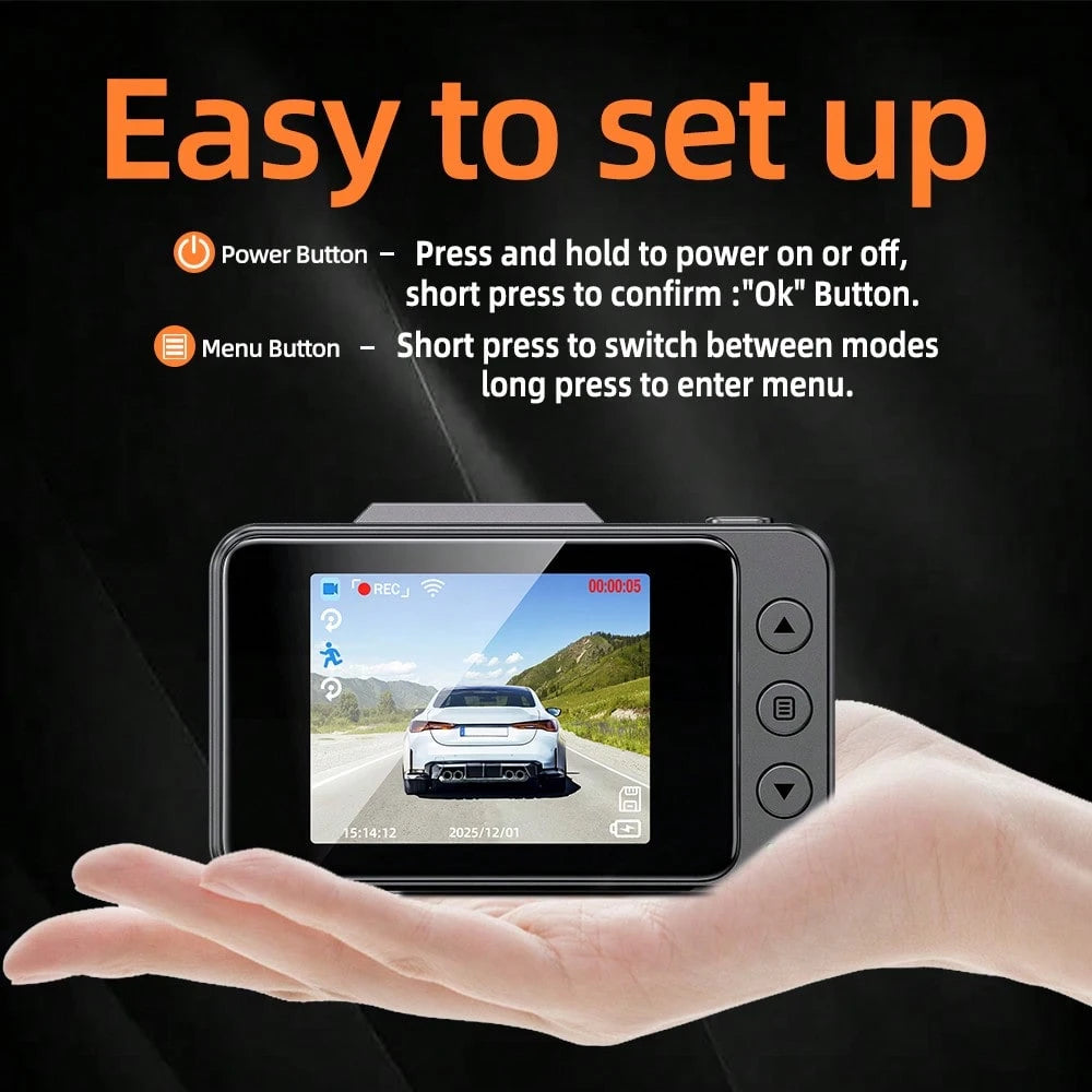 4K Dash Cam Front And Rear With 32GB Card, Built-In 5G WiFi, Dash Camera For Cars 4K Front And 1080P Rear, Dashcams For Cars Loop Recording, Gravity Sensor, 24-Hours Parking Mode