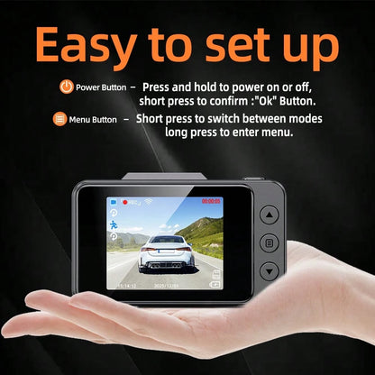 4K Dash Cam Front And Rear With 32GB Card, Built-In 5G WiFi, Dash Camera For Cars 4K Front And 1080P Rear, Dashcams For Cars Loop Recording, Gravity Sensor, 24-Hours Parking Mode