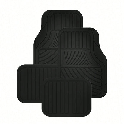 4PC Rubber Light Duty Floor Liner Cursor Black- Universal