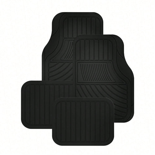 4PC Rubber Light Duty Floor Liner Cursor Black- Universal