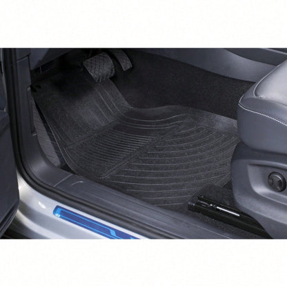 4PC Rubber Light Duty Floor Liner Cursor Black- Universal