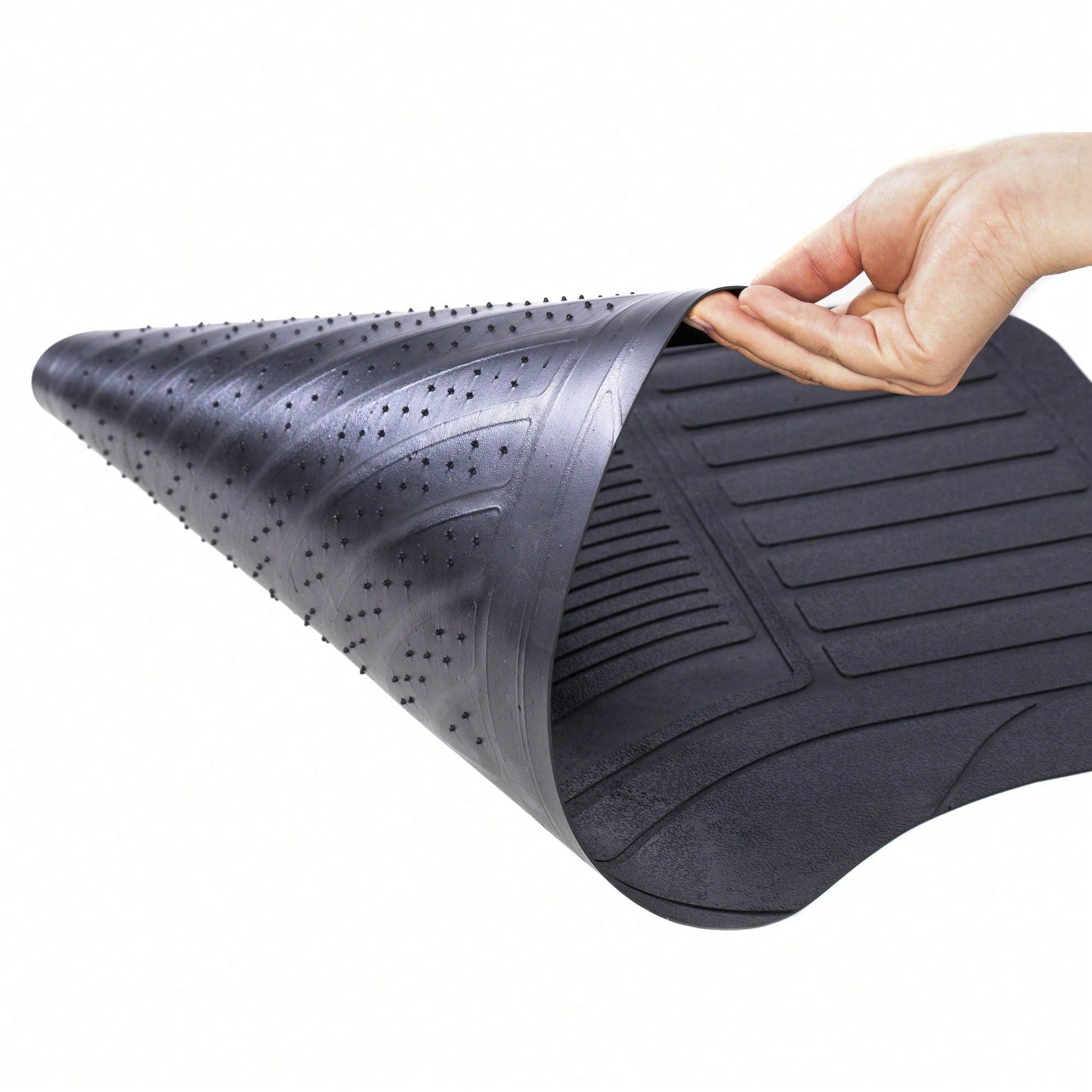 4PC Rubber Light Duty Floor Liner Cursor Black- Universal