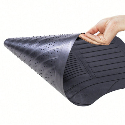4PC Rubber Light Duty Floor Liner Cursor Black- Universal