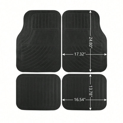 4PC Rubber Light Duty Floor Liner Cursor Black- Universal