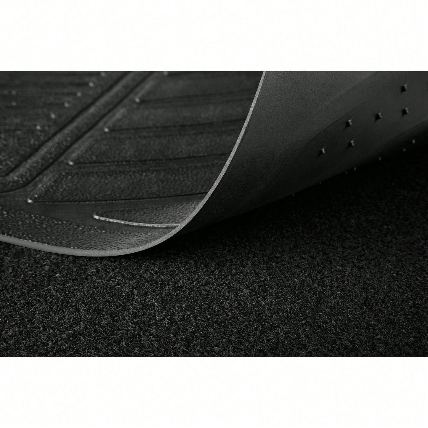4PC Rubber Light Duty Floor Liner Cursor Black- Universal
