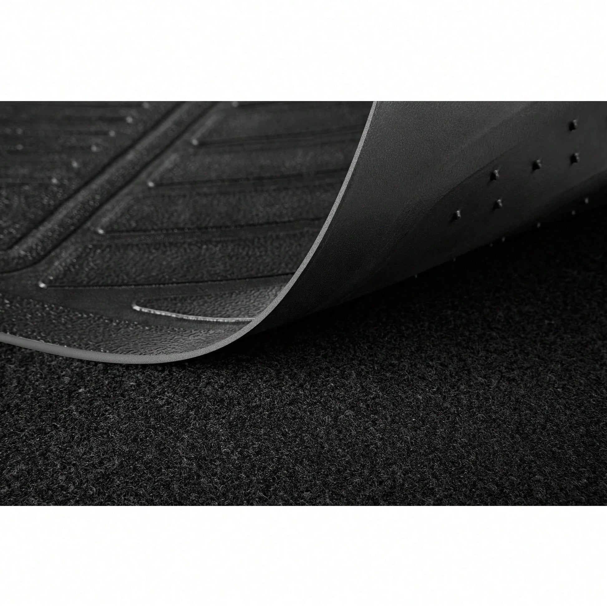 4PC Rubber Light Duty Floor Liner Cursor Black- Universal
