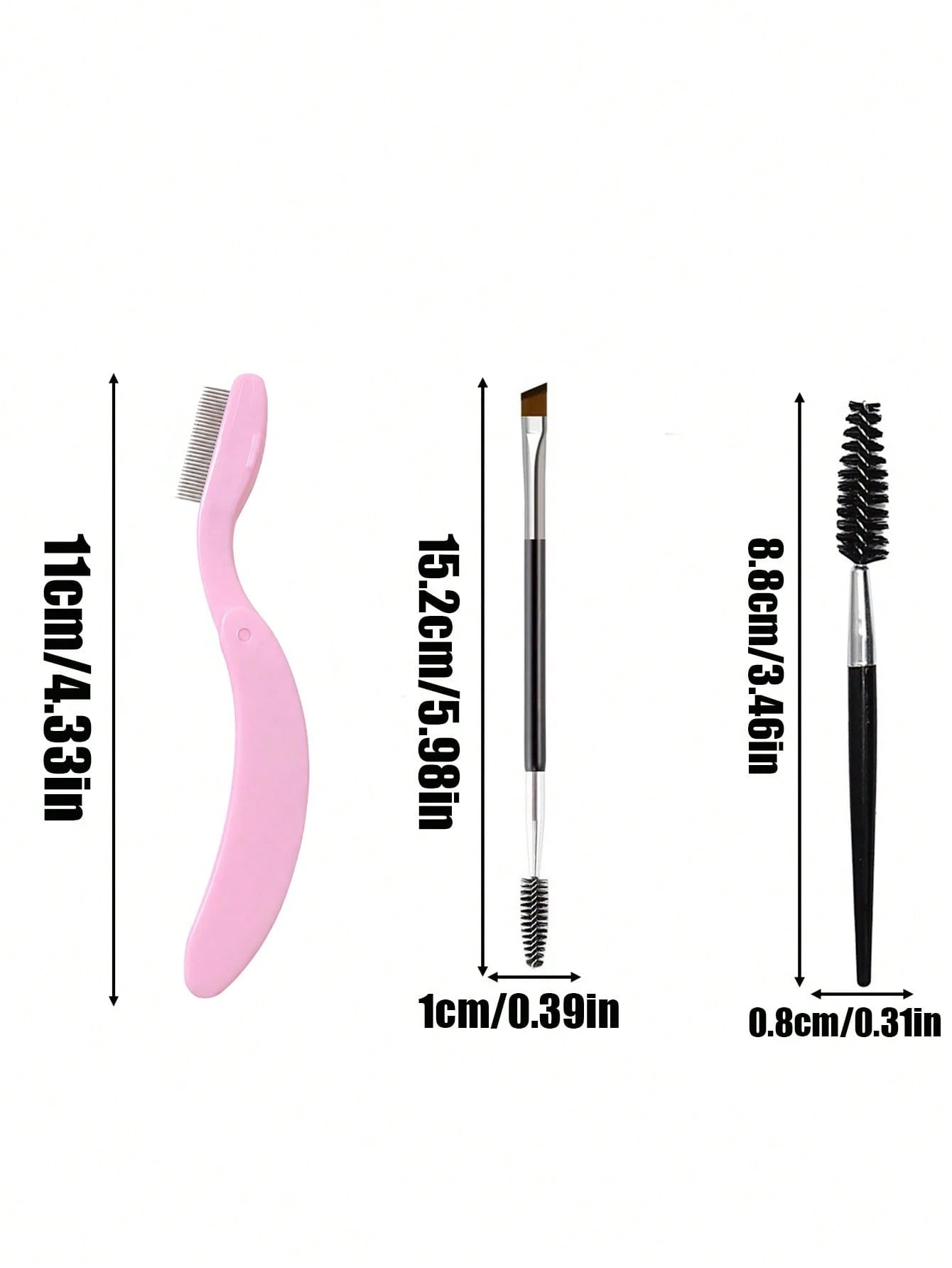 4pcs/3pcs/1pc Double-Ended Foldable Eyebrow Brush, Portable Mini Eyelash And Eyebrow Grooming Tool, Eyebrow Comb For Shaping Without Eye Irritation, Foldable Brow Comb Compact And Easy To Store, Porta